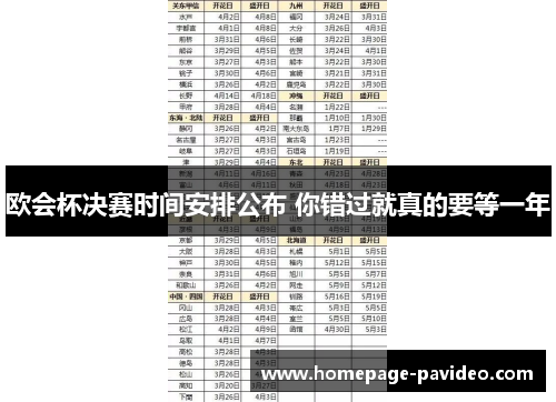 欧会杯决赛时间安排公布 你错过就真的要等一年 欧会杯决赛时间安排公布 你错过就真的要等一年