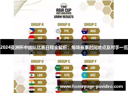 2024亚洲杯中国队比赛日程全解析:每场赛事时间地点及对手一览 2024亚洲杯中国队比赛日程全解析:每场赛事时间地点及对手一览